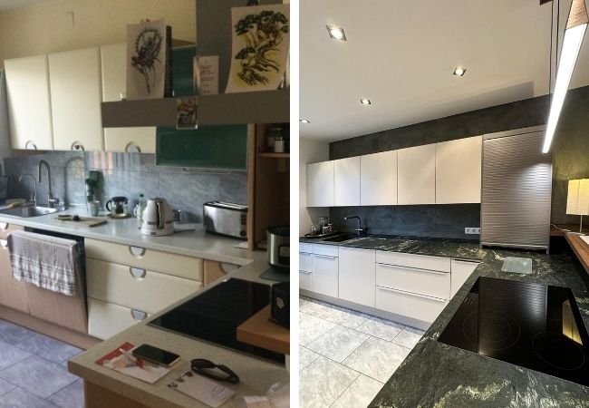 kueche faclifting vorher nachher