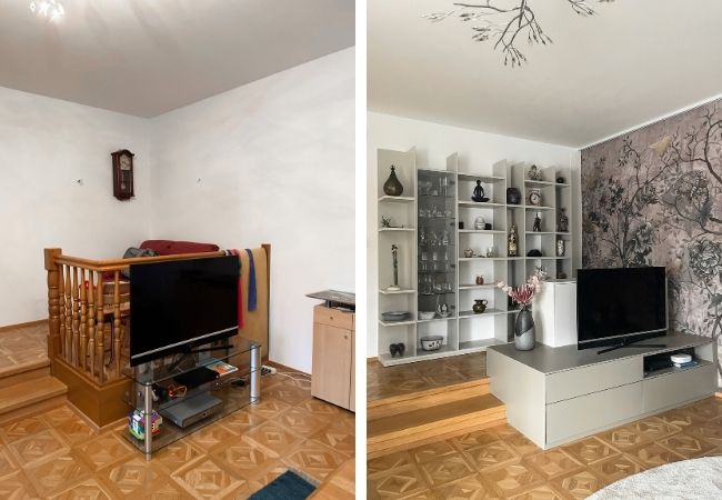 tv wand faclifting vorher nachher